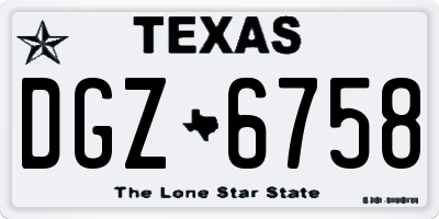 TX license plate DGZ6758