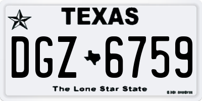 TX license plate DGZ6759