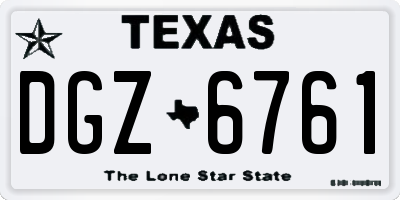 TX license plate DGZ6761