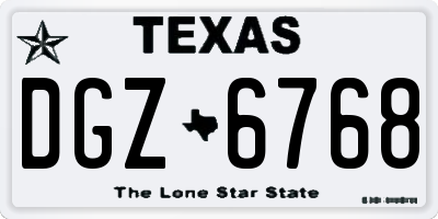 TX license plate DGZ6768