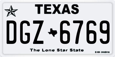 TX license plate DGZ6769
