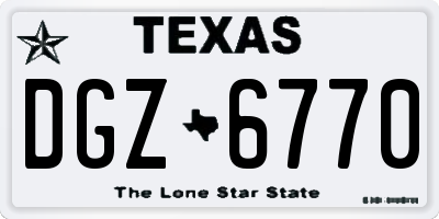 TX license plate DGZ6770