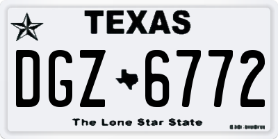 TX license plate DGZ6772