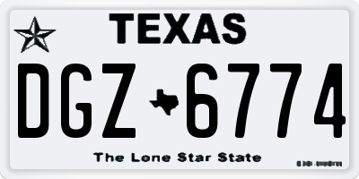 TX license plate DGZ6774