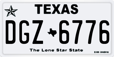 TX license plate DGZ6776