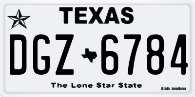 TX license plate DGZ6784