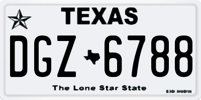 TX license plate DGZ6788