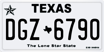 TX license plate DGZ6790
