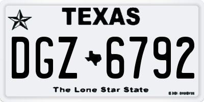 TX license plate DGZ6792