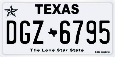 TX license plate DGZ6795