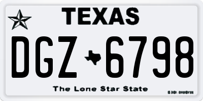 TX license plate DGZ6798