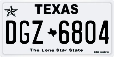 TX license plate DGZ6804