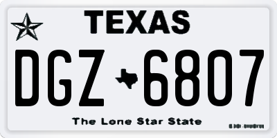 TX license plate DGZ6807
