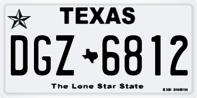 TX license plate DGZ6812