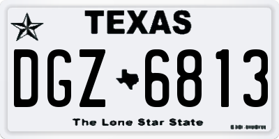 TX license plate DGZ6813