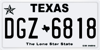 TX license plate DGZ6818