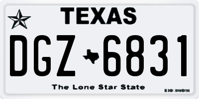 TX license plate DGZ6831