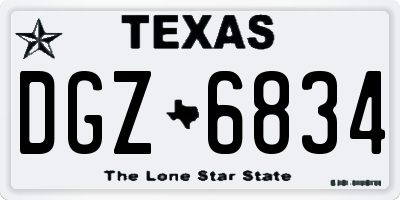 TX license plate DGZ6834