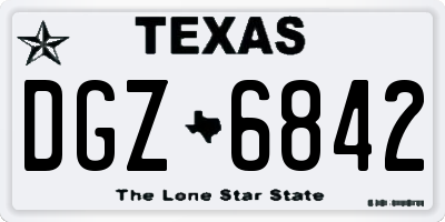 TX license plate DGZ6842
