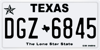 TX license plate DGZ6845