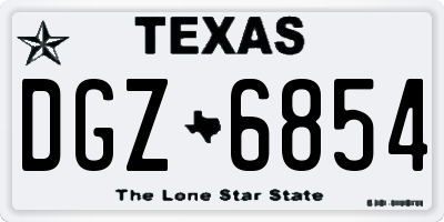 TX license plate DGZ6854