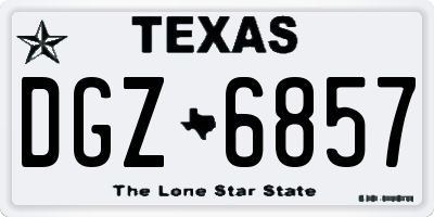 TX license plate DGZ6857