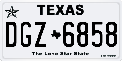 TX license plate DGZ6858