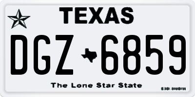 TX license plate DGZ6859