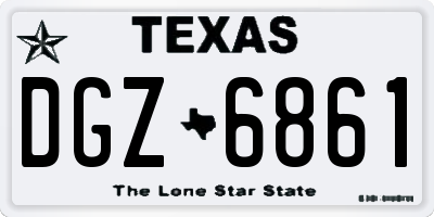 TX license plate DGZ6861
