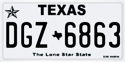 TX license plate DGZ6863