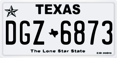 TX license plate DGZ6873