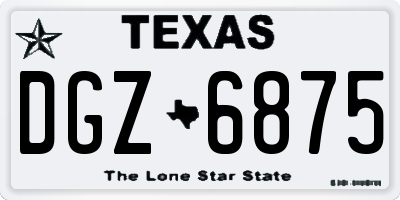 TX license plate DGZ6875