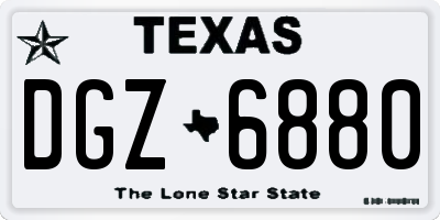 TX license plate DGZ6880