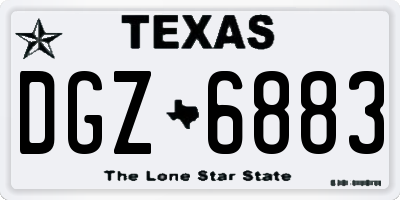 TX license plate DGZ6883