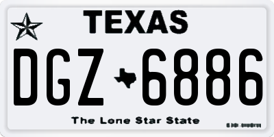 TX license plate DGZ6886