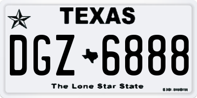 TX license plate DGZ6888
