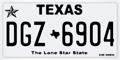 TX license plate DGZ6904