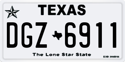 TX license plate DGZ6911