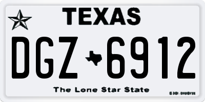 TX license plate DGZ6912