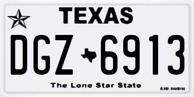 TX license plate DGZ6913