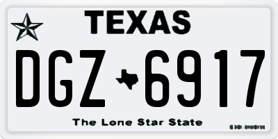 TX license plate DGZ6917