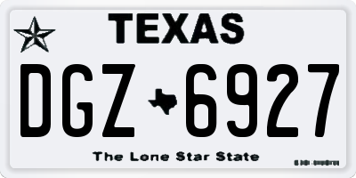 TX license plate DGZ6927