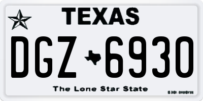 TX license plate DGZ6930