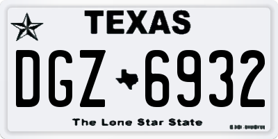 TX license plate DGZ6932