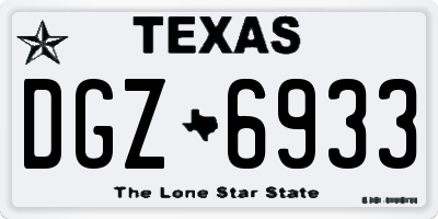 TX license plate DGZ6933