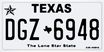 TX license plate DGZ6948