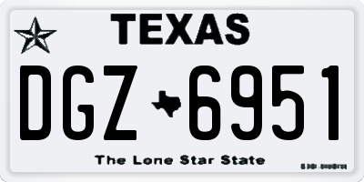 TX license plate DGZ6951