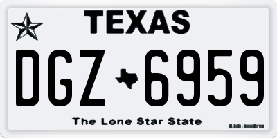 TX license plate DGZ6959