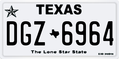 TX license plate DGZ6964