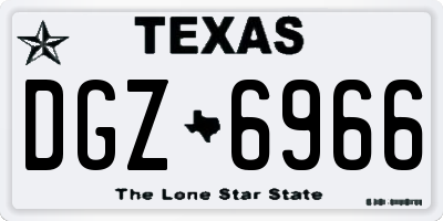 TX license plate DGZ6966